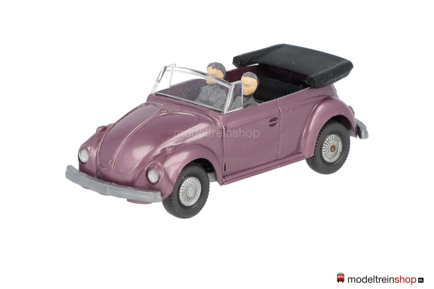 Wiking H0 03301 Volkwagen Kever Cabriolet Violet met 2 figuren - Modeltreinshop