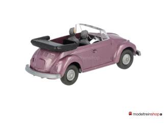 Wiking H0 03301 Volkwagen Kever Cabriolet Violet met 2 figuren - Modeltreinshop