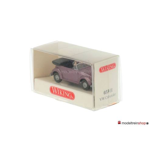 Wiking H0 03301 Volkwagen Kever Cabriolet Violet met 2 figuren - Modeltreinshop