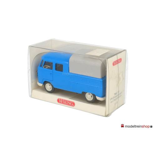 Wiking 1:40 7680135 VW Pritschenwagen met dubbele kabine Blauw - Modeltreinshop