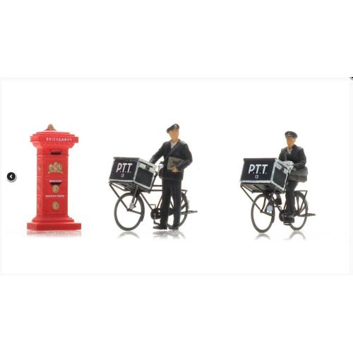 Artitec H0 5870052 Postbodes op fiets (2x) met postbus - Modeltreinshop