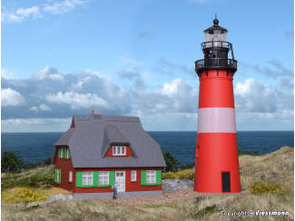 Kibri HO 39166 Vuurtoren Hörnum Sylt met bijgebouw - Modeltreinshop