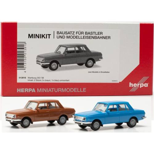 Herpa H0 013918 Wartburg 353 `66, 2 st. (Minikit) - Modeltreinshop