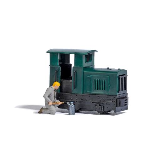 Busch H0 aktie set 12454 De locomotief oliën - Modeltreinshop