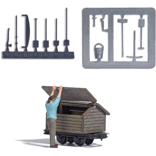 Busch H0 aktie set 12453 Open de gereedschapswagen - Modeltreinshop