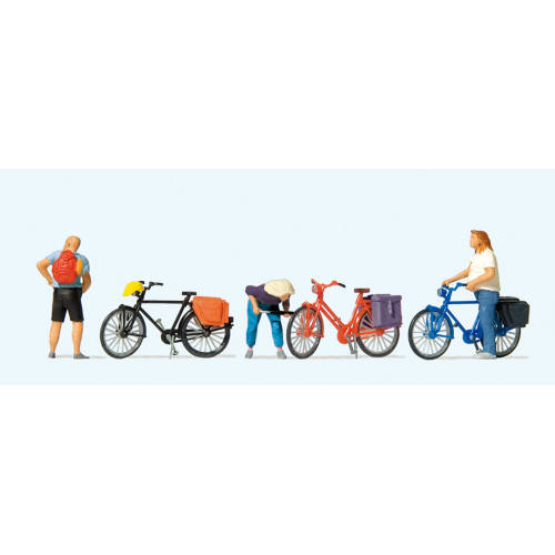 Preiser H0 10659 Fietsers houden pauze - Modeltreinshop