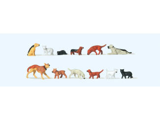 Preiser H0 14165 Katten en Honden - Modeltreinshop