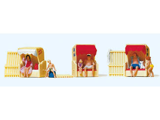 Preiser H0 10427 Figuren en strandstoelen - Modeltreinshop