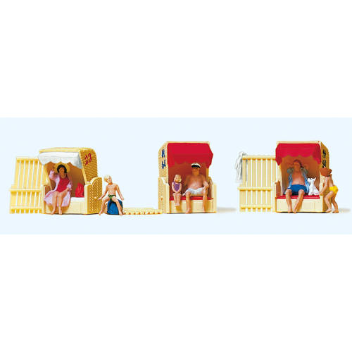 Preiser H0 10427 Figuren en strandstoelen - Modeltreinshop