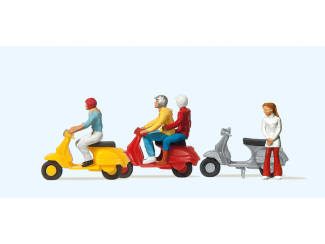 Preiser H0 10128 Scooters berijders - Modeltreinshop