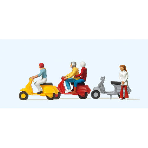 Preiser H0 10128 Scooters berijders - Modeltreinshop