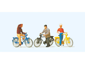 Preiser H0 10515 Staande fietsers bij spoorwegovergang - Modeltreinshop