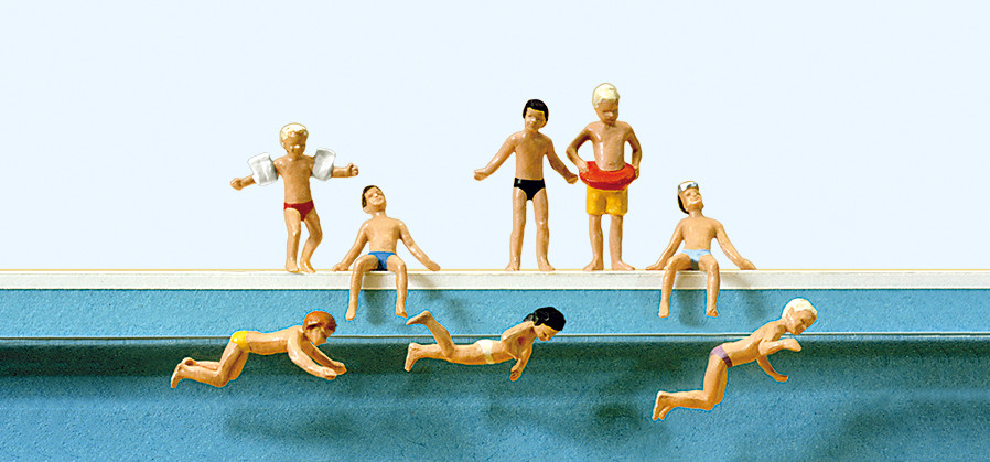 Preiser H0 10307 Kinderen in het zwembad - Modeltreinshop