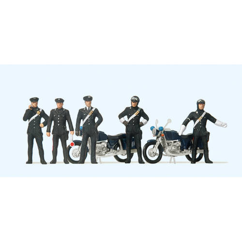 Preiser H0 10175 Carabinieri met 2 motorfietsen - Modeltreinshop