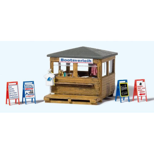 Preiser H0 17314 bouwpakket - kiosk voor bootverhuur - Modeltreinshop