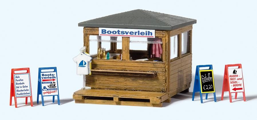 Preiser H0 17314 bouwpakket - kiosk voor bootverhuur - Modeltreinshop