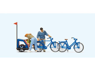 Preiser H0 10635 Fietstocht met het gezin - Modeltreinshop