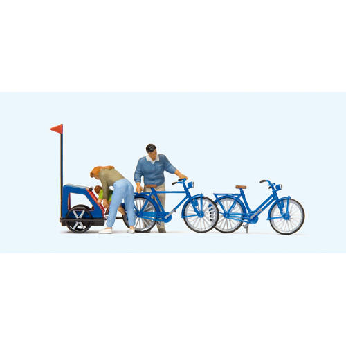 Preiser H0 10635 Fietstocht met het gezin - Modeltreinshop