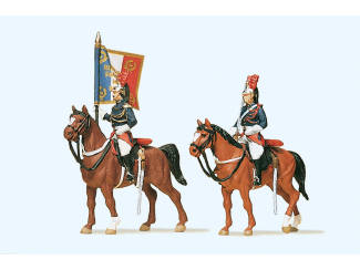 Preiser H0 10460 Garde Republicaine te paard standaard dragers - Modeltreinshop