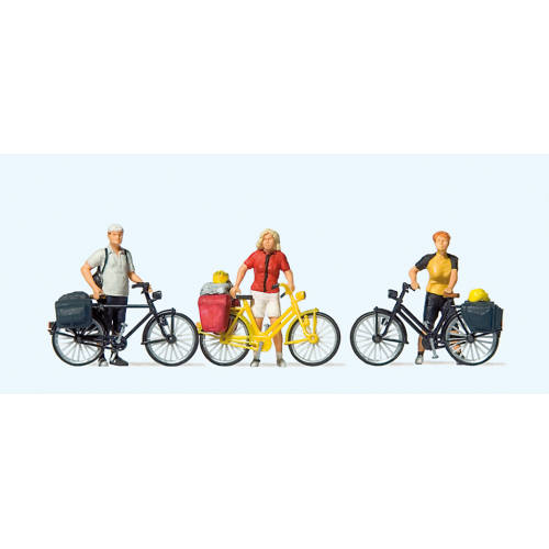 Preiser H0 10643 Staande sportieve fietsers - Modeltreinshop