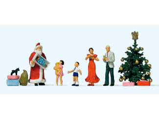 Preiser H0 10652 Familie met de kerstman - Modeltreinshop