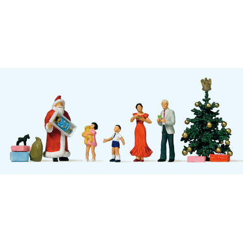 Preiser H0 10652 Familie met de kerstman - Modeltreinshop