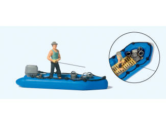 Preiser H0 10687 Visser en motorboot - Modeltreinshop