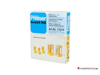 Preiser H0 17213 bouwpakket - Brievenbussen en telefooncels - Modeltreinshop