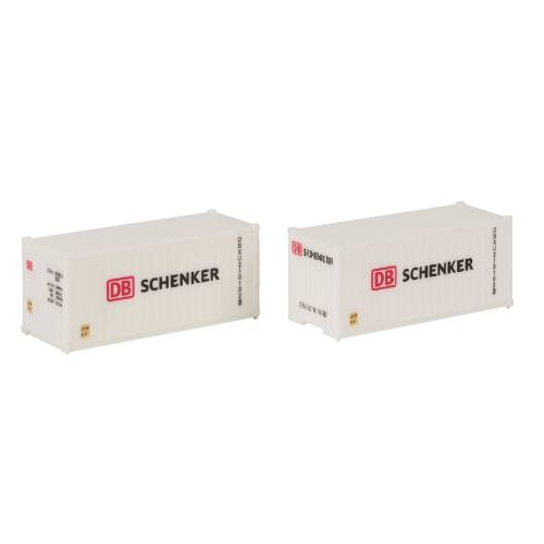 Faller HO 182053 20' Container DB Schenker 2 stuks - Modeltreinshop