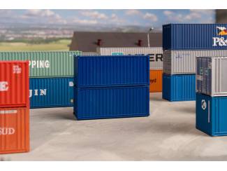 Faller HO 182054 20' Container Blauw 2 stuks - Modeltreinshop