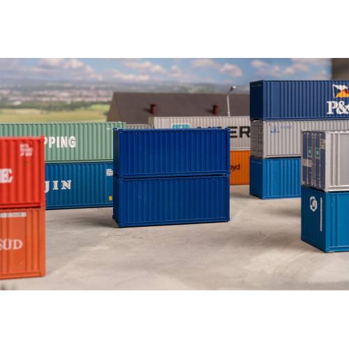 Faller HO 182054 20' Container Blauw 2 stuks - Modeltreinshop