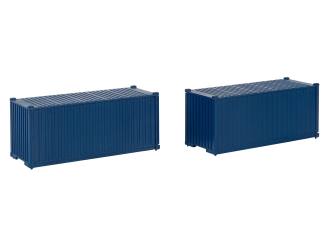 Faller HO 182054 20' Container Blauw 2 stuks - Modeltreinshop