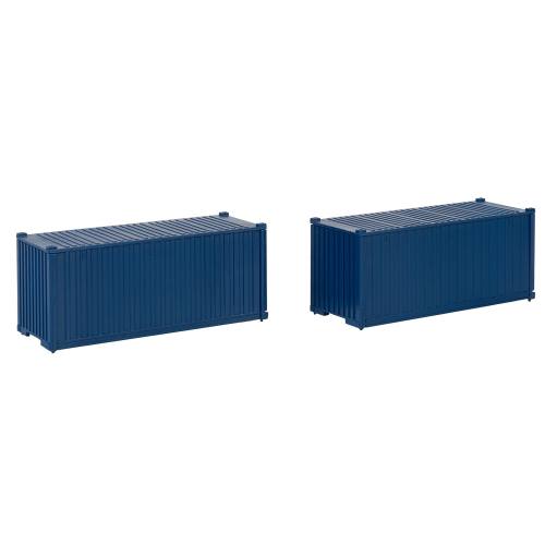 Faller HO 182054 20' Container Blauw 2 stuks - Modeltreinshop
