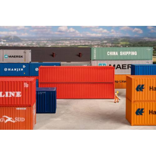 Faller HO 182154 40' Container Rood 2 stuks - Modeltreinshop