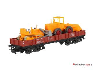 Marklin H0 4474 V01 Lageboordwagen met 2 bouwvoertuigen - Modeltreinshop