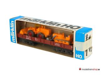 Marklin H0 4474 V01 Lageboordwagen met 2 bouwvoertuigen - Modeltreinshop