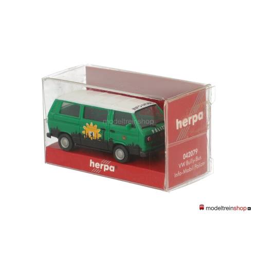 Herpa H0 042079 VW Volkswagen T3 Bus Bully Polizei Berlin Infomobil - Modeltreinshop