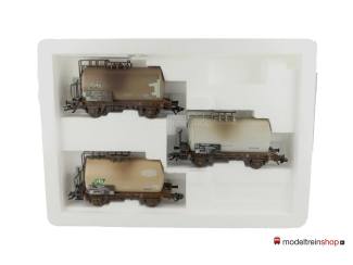 Marklin H0 84854 Ketelwagen set Brambles Europe gewaetherde uitvoering - Modeltreinshop