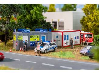 Faller HO 180338 180338 kantoorcontainer politie en Rotes Kreuz - Modeltreinshop