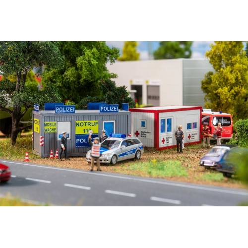 Faller HO 180338 180338 kantoorcontainer politie en Rotes Kreuz - Modeltreinshop