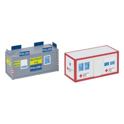 Faller HO 180338 180338 kantoorcontainer politie en Rotes Kreuz - Modeltreinshop
