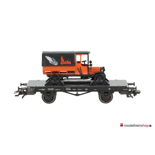 Marklin H0 46841 platte wagen X van de DRG met oldtimer Beru - Modeltreinshop
