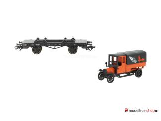 Marklin H0 46841 platte wagen X van de DRG met oldtimer Beru - Modeltreinshop
