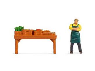 Noch H0 16500 Tiny-Scenes - Man en groentekraam - Modeltreinshop