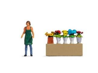 Noch H0 16502 Tiny-Scenes - Vrouw bij Bloemenkraam - Modeltreinshop