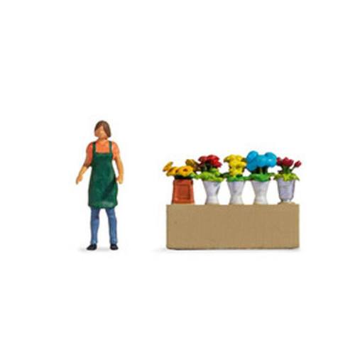 Noch H0 16502 Tiny-Scenes - Vrouw bij Bloemenkraam - Modeltreinshop