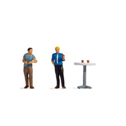 Noch H0 16507 Tiny-Scenes - 2 man aan de koffie bij statafel - Modeltreinshop