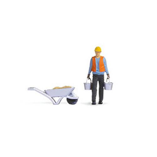 Noch H0 16520 Tiny-Scenes - man draagt emmers en kruiwagen - Modeltreinshop