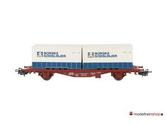 Marklin H0 4772 Container wagen NORSKE GODSLINJER Lgjs 598 van de NSB - Modeltreinshop