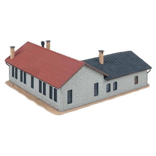 Faller N 222106 Twee-standplaats locomotiefloods met werkplaats - Modeltreinshop